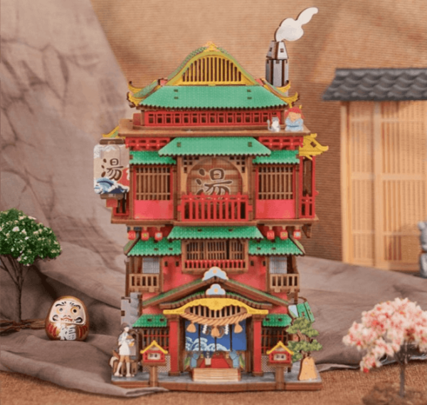 つくるんですドールハウス diy『湯泉物語』収納屋さんの和製ミクロシーン積み木おもちゃパズル手作りパッチワーク誕生日プレゼント